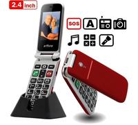 Téléphone Portable Senior ARTFONE à Clapet avec Grandes Touches et Grand Ecran de 2,4 Pouces