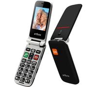 Téléphone Portable Senior Débloqué Clapet Avec Grandes Touches Cf241A Bouton Sos Écran De 2,4 Pouces,Caméra,Radio Fm,Haut-Parleur De Boîte,Torche,Batterie 1000Mah,Facile À Utiliser Noir
