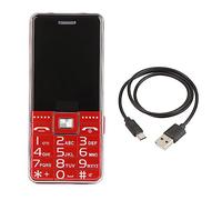 Téléphone Portable Senior, Gros Bouton Voix Forte Double Carte Double Veille 2G Téléphone Portable Multifonctionnel, One Touch SOS 6800mah Téléphone Grande Capacité pour Les Personnes(Rouge)