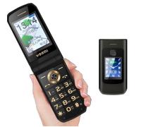 Téléphone portable SOYES K21 + 4G à clapet avec écran 4,0 pouces, lampe de poche et Bluetooth - Noir