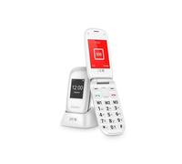 SPC Harmony - Téléphone Portable Senior à clapet avec Grandes Touches, Compatible avec Les appareils auditifs, Double écran, Bouton SOS, 3 mémoires directes, Base de Chargement - Couleur Blanc