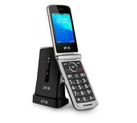 SPC Prince 4G - Téléphone portable Senior, touches XL, bouton SOS et socle charge - Noir