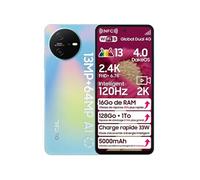 Telephone Portable Tiger12, 16Go+128Go, 6,78" FHD+ 120Hz Ecran, 64MP+13MP 5000mAh&33W, Android 13 NFC/Face ID/Fingerprint/Dual SIM - Bleu