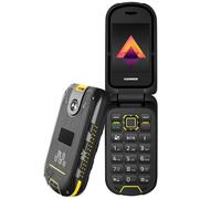 Téléphone renforcé à clapet Double écran Batterie 1200mAh Bouton SOS Hammer Noir
