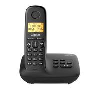 Gigaset Téléphone fixe Basic 100A – Répondeur, mains libres, écran rétroéclairé, 50 contacts, noir
