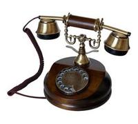 Opis Technology 1921 Cable Modèle A Téléphone Fixe Vintage en Bois | Cadran rotatif d'époque et véritable cloche en métal. Combiné filaire au style ancien, sans Bluetooth.