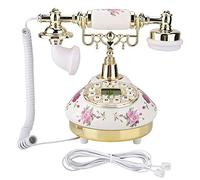 Téléphone Rétro, MS-9101 Céramique FSK DTMF Multifonction Antique Téléphone Fixe, Filaire Old Fashion 60s Classique Vintage Européen Maison Téléphone Combiné, Mains Libres Rétroéclairage Auto IP, Pour