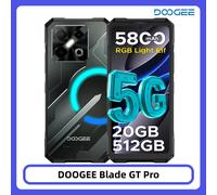 DOOGEE Blade GT Pro 5G, Smartphone robuste 2025, 32 Go + 512 Go, D7025 6 nm, 120 Hz, 6,72 pouces FHD+, caméra IA 100 MP, Android ultra-fin, double SIM 5G, empreinte digitale et reconnaissance faciale,