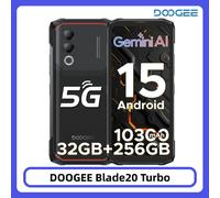 Doogee Téléphone robuste Blade20 Turbo 5G – Gemini Al, 6,6" 10300mAh 8GB/256GB 50MP NFC Noir