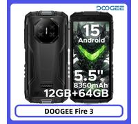 Doogee Téléphone robuste Fire 3 – 5,5 pouces HD+, 12+64 Go, 8350 mAh, 13 MP, NFC, IP68 – Vert