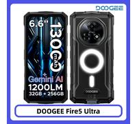 Téléphone robuste DOOGEE Fire 5 Ultra, 32 Go, 256 Go, batterie 13000 mAh, Helio G81, écran 6,6'', appareil photo 48 MP, lampe de camping, NFC, Android 15, smartphone 8GB 256GB Orange
