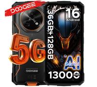 DOOGEE Fire 7 5G téléphone robuste 13000mAh batterie Android 15 6.6 ''écran 64MP caméra dimension 6300 Version mondiale Smartphone NFC 4 Go 256 Go Gris