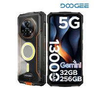 Doogee Téléphone robuste Fire 7 Pro 5G 6,6'' – 13 000 mAh, double lampe, PoC, 8 Go/256 Go, Vert