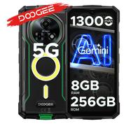 Doogee Téléphone robuste Fire 7 Pro 5G 6,6'' – 13 000 mAh, double lampe, PoC, 8 Go/256 Go, Vert