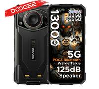 Téléphone robuste DOOGEE Fire 7 Ultra 5G, talkie-walkie POC, téléphone mobile, batterie 13000 mAh, 32 Go de RAM (8+24), 256 Go de ROM, Dimensity 6300, NFC 8GB 256GB Gray