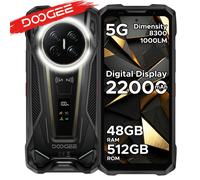 Téléphone robuste DOOGEE V Max 2 5G, processeur Dimensity 8300, batterie 22000 mAh, 48 Go de RAM (16+32), 512 Go de ROM, avec deux lampes de camping, écran arrière multifonction de 1,05 pouces, 16GB 5