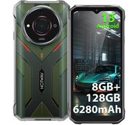 Téléphone Robuste HOTWAV T7S 4+128Go,Smartphone IP68 Étanche 6,52"" HD+ Batterie 6280mAh Caméra SONY 21MP Double SIM 4G - Vert
