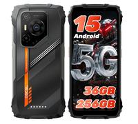 Téléphone robuste OSCAL PILOT 3, Smartphone robuste Android 15 5G Dimensity 6300, (12 + 24) Go de RAM 256 Go de ROM, écran 6,78" 120 Hz, 7700 mAh Black with Charger