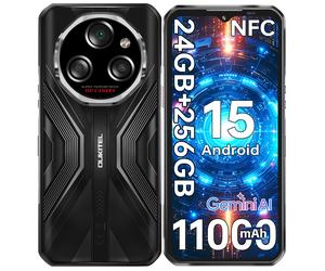 Téléphone robuste OUKITEL WP55S, débloqué, 24 Go + 256 Go/512 Go, Android 15, batterie 11000 mAh, appareil photo principal 64 MP + 32 MP, 6,6 pouces, 120 Hz, smartphone robuste, étanche IP68/69K, 4G O