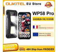 OUKITEL WP58 Pro 5G Smartphone Robuste 24Go + 512Go 10000mAh/33W 64MP AI Caméra 6,7'' Écran IP68 Téléphone Double SIM NFC GPS - Noir