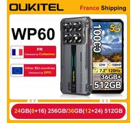 Oukitel WP60 5G Smartphone Robuste 24Go + 256Go 10000mAh/33W 108MP Caméra 7,2'' 120Hz Écran IP68 Téléphone Dual SIM NFC GPS - Jaune