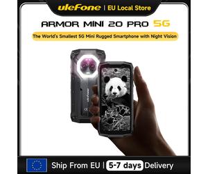Téléphone robuste Ulefone Armor Mini 20 Pro 5G 4,7 pouces, caméra de nuit 64MP, smartphone Android, 6200mAh, 16 Go + 256 Go, téléphone mobile LED Armor Mini 20 Pro