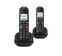 ALCATEL XL685 Duo - Téléphone Fixe sans Fil DECT Senior Format XL - Écran Graphique Haute lisibilité - Grandes Touches - Audio Boost - Mains Libres - Blocage des Appels - 2 Combinés - Noir
