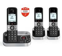 Pack téléphone sans fil Alcatel F890 Voice Trio avec répondeur et fonction Blocage d'appels Noir et Argent Noir et Argent E