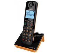 Téléphone sans fil - ALCATEL - S280 Ewe - Noir/orange - Mains libres - 1 combiné