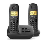 Gigaset Téléphone sans fil Basic 100A Duo – Répondeur, mains libres, Écran rétroéclairé, Noir