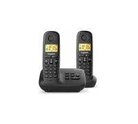 Gigaset Téléphone sans fil Basic 100A Duo – Répondeur, mains libres, Écran rétroéclairé, Noir