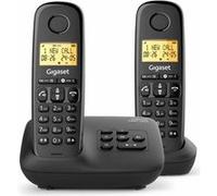 Gigaset Téléphone sans fil Basic 100A Duo – Répondeur, mains libres, Écran rétroéclairé, Noir