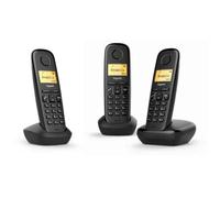 Téléphone sans fil - Gigaset - A170 Trio - Noir - 3 combinés - Affichage à matrice de points