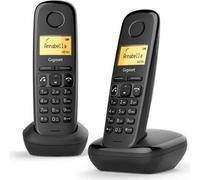 Téléphone sans fil GIGASET A270 Duo Noir - ID d'appelant, Répertoire 80 noms, Mains libres, Ecran LCD monochrome