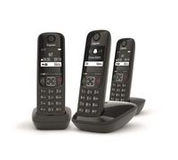Gigaset AS690 Trio Téléphone sans Fil : Trois Portables pour appels internes et externes en parallèle, Mains Libres Haute qualité, Clavier éclairé et Grand écran, Noir (Produit d'import Italie) Noir G