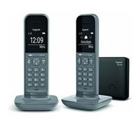 Gigaset Téléphone sans fil CL390 Duo DECT/analogique Identification de l'appelant Gris