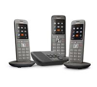 "CL660A Trio" Téléphone DECT sans fil, 3 combinés, LCD 2.4" couleur rétroéclairé, répertoire 400 contacts, base séparée, répondeur 55 minutes, micro USB, jack 2.5 mm, couleur anthracite