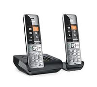 Gigaset Téléphone sans fil Comfort 500A Duo – 2 combinés, répondeur intégré – Argent-Noir