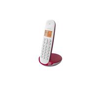 Logicom Téléphone fixe sans fil ILOA 150 – Solo, sans répondeur, analogique et DECT – Framboise