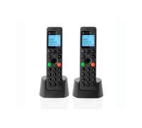 Motorola Téléphone sans fil DOT202 DECT Duo – Mains libres, Blocage d'appels – Noir, 2 combinés