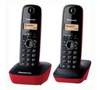 Téléphone sans fil Panasonic KX-TG1612 / Pack DUO / Noir et Rouge