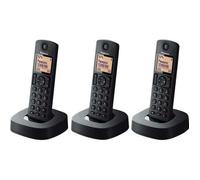 KX-TGC313SP - Téléphone sans fil avec ID d'appelant/appel en instance - DECT\GAP - noir + 2 combinés supplémentaires