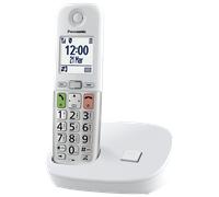 Téléphone sans fil pour seniors, option torche et blocage appels - blanc et argenté