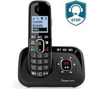 Amplicomms BigTel 1580, téléphone DECT sans Fil à Grosses Touches, répondeur, Audio-Boost, sonneries puissantes, Compatible avec Aides auditives, Fonction Blocage des appels