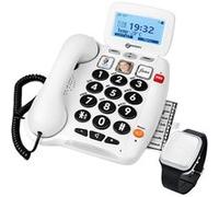 Téléphone Senior 40 dB avec Bracelet SOS et Détection de Chute Geemarc Blanc