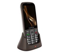 Téléphone Senior Double SIM boutons SOS grand écran et Socle de charge Myphone Marron