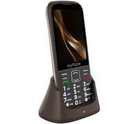 Téléphone Senior Double SIM boutons SOS grand écran et Socle de charge Myphone Marron