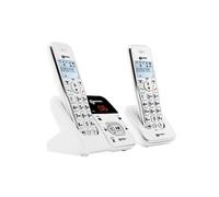 Téléphone Senior Fixe Sans Fil Amplifié + Double Combiné Répondeur Blanc