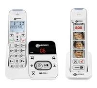 Téléphone Senior Sans Fil Amplifié Combiné à Touches Photo Répondeur Geemarc Blanc Blanc G