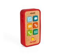 Téléphone Sonore en Bois JANOD - Dès 18 mois - 7 touches sonores en plastique souple - Rouge